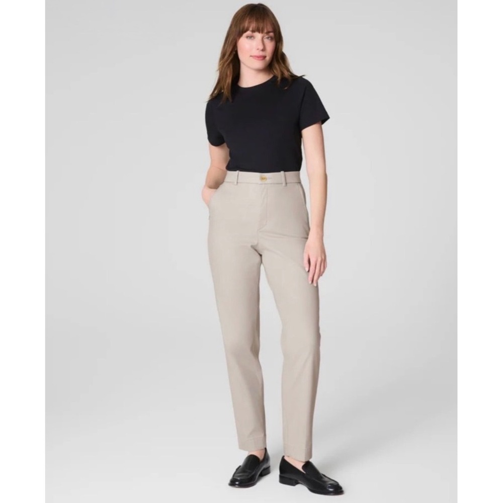 SPANX Supersmooth Stretch Twill Slim Straight Pant In Bone Size M Office Casual